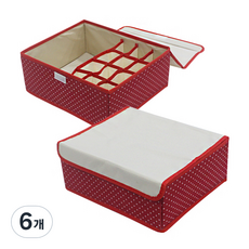 피키픽스 옷장정리 2in1 다용도 수납함, 6개, 레드도트