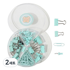 피어니스트 클립 압정 집게 콤비세트 02민트, 2세트