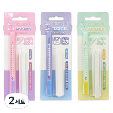 misoro 2000 滑動橡皮擦 3件組 2453, 粉紅色, 紫色, 薄荷綠, 2套