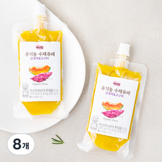 배냇밀 유기가공식품 인증 수제퓨레, 100g, 8개, 혼합맛(단호박/고구마)