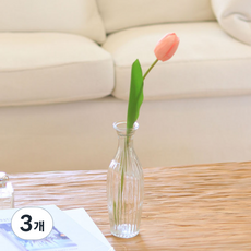 센트바스켓 조화 아무르 튤립 실크플라워, 핑크, 3개
