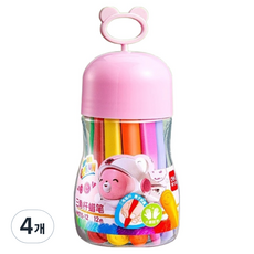 스모글 귀여운 손에 묻지 않는 크레용 핑크통, 4개, 12색