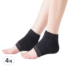 스테디얼 배색 뒷꿈치 갈라짐 케어 반양말 블랙, 30g, 4개, 2개입