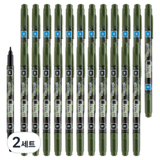 Lineplus 水擦式水性OHP筆 M B 2款 x 12支組, 黑色, 藍色, 2套