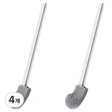 Block Mart 浴室角落矽膠馬桶刷, 白色, 4個