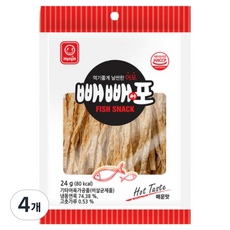 한진식품 빼빼어포 매운맛, 24g, 4개