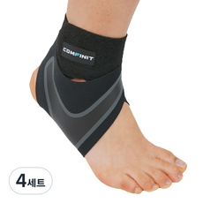 컴피닛 테이핑 발목 보호대 좌우세트, 블랙, 4세트