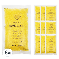 바스참 다이아몬드 솔트 입욕제 레몬, 800g, 6개