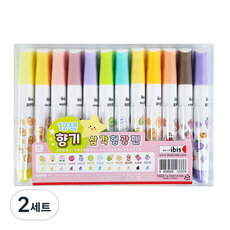 ibis 12色香氛三角螢光筆, 2套, 混合色