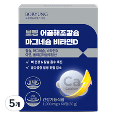 보령 해조 어골 칼슘 마그네슘 비타민D 아연 60g, 5개, 60정