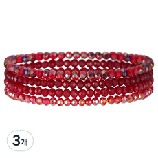 Homecell 瑜伽冥想彈性手鍊 紅色 18cm, 3個