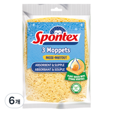 스폰텍스 MOPPETS 모펫 컬러 포인트 스펀지, 6개, 3개입