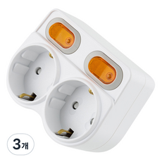 보에담 개별스위치 멀티탭 2구, 90mm, 화이트, 3개