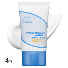 이즈앤트리 히아루론산 네추럴 선크림 SPF50+ PA++++, 50ml, 4개