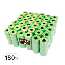 도담펫 반려견 휴대용 리필 배변봉투, 그린, 15개입, 180개