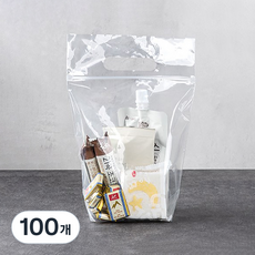 Hyerim袋 PE提把夾鏈袋 站立式 18 x 26 x M 4~8 cm, 透明, 100個