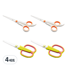 WHASHIN 704 雙色剪刀 小 2入 + 605 蘋果剪刀 大 2入 套組, 混色, 4套