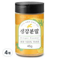 디쉬프로젝트 생강 분말, 45g, 4개