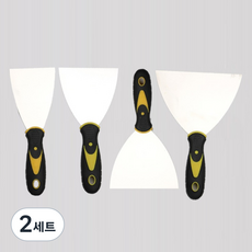 친절한마켓 스크래퍼 헤라 대형 74mm + 98mm + 124mm + 150mm 세트 검정 + 노랑, 2세트