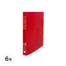 MiDAS HYUNPOONG Noble 透明 Frontier 高級D型環活頁夾 A4 40頁, 紅色, 6個