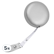 디엔오 미니 휴대용 가죽 줄자 실버, 5개, 1.5m