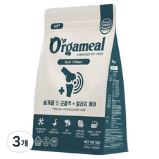 올가밀 강아지 수제사료 오리 황태, 3개, 1kg