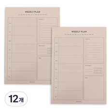 페이퍼리안 라이프패드 플래너 A5, 위클리, 12개, 60매