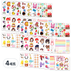 데코 인스 스티커 24종 세트, 혼합 색상, 4세트