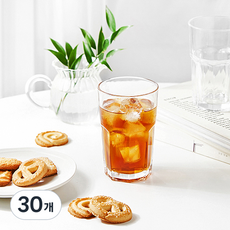 JIN 팔각 글라스 컵 310ml S, 30개, 투명