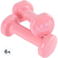 데카트론 PVC 덤벨 트윈팩 핑크, 1kg, 6개