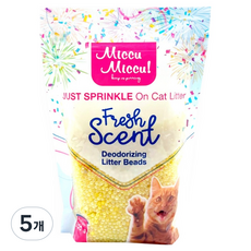 미큐 프레쉬씬 디오더라이징 고양이 화장실 오더컨트롤 비즈, 300g, 5개, 레몬