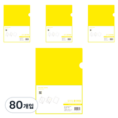 ECO Chungwoon 彩色標籤L型文件夾 A4, 黃色, 80入