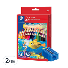 STAEDTLER 施德樓 LUNA Jumbo 彩色鉛筆 + 削筆器組合, 24色, 2套