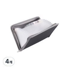 미소로운 A6 폴더 스몰 백 아코디언 영수증정리함, 그레이 + 투명속지, 4개