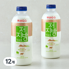 부산우유 정일품 저지방 우유, 12개, 1L