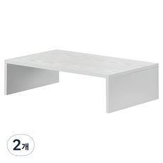 구스페리 데스크 우드 모니터 받침대 조립형, 화이트, 2개