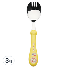 블룸엣홈 아동용 두기 포크숟가락, 노랑, 단품, 3개