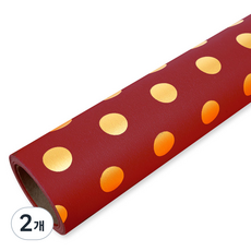솔로몬샵 뉴 골드도트 선물포장지 종이롤 20M, 와인, 2개