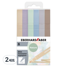 EBERHARDFABER 纖細彩色螢光筆6色組, 自然色, 2套