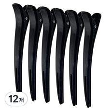 girlpins 高級無痕矽膠墊美容髮夾 大型 1521, 12個, 黑色