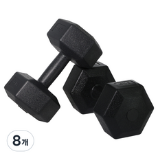 벨리카 홈짐 베이직 육각 덤벨 블랙 DB-01, 5kg, 8개