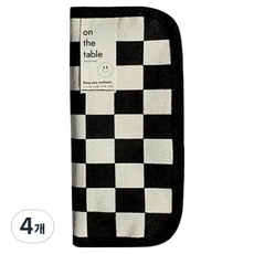 ARTJOY 棋盤格帆布筆袋, 4個, 混合色