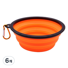 순잠 강아지 데일리 산책 밥 물그릇 350ml, 오렌지, 6개