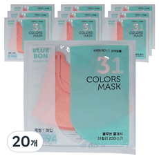 블루본 클래식 31컬러 마스크 중형 KF94, 1개입, 20개, 레모네이드핑크