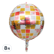 타이탄 프리미엄 생일 파티 미러볼 풍선 22인치, 핑크 골드 디스코 4D 볼, 8개