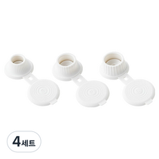 Mongguming 矽膠按壓密封蓋 3件組, 4套, 白色