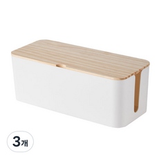 Star Simple Mass 電線整理盒 10 白色木紋 中, 3個