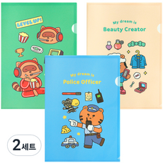 indigokids 小學我的夢想L型資料夾 A4 文件夾 3種組, 綠色、藍色、象牙色, 2組