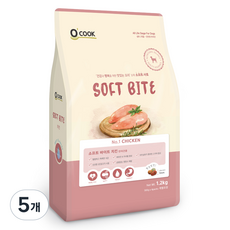 OCOOK 전연령 강아지 바이트 소프트사료, 닭, 1.2kg, 5개