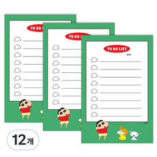 플라잉웨일즈 짱구는 못말려 메모패드 80 x 120 mm, 짱구짱아, 80매, 12개